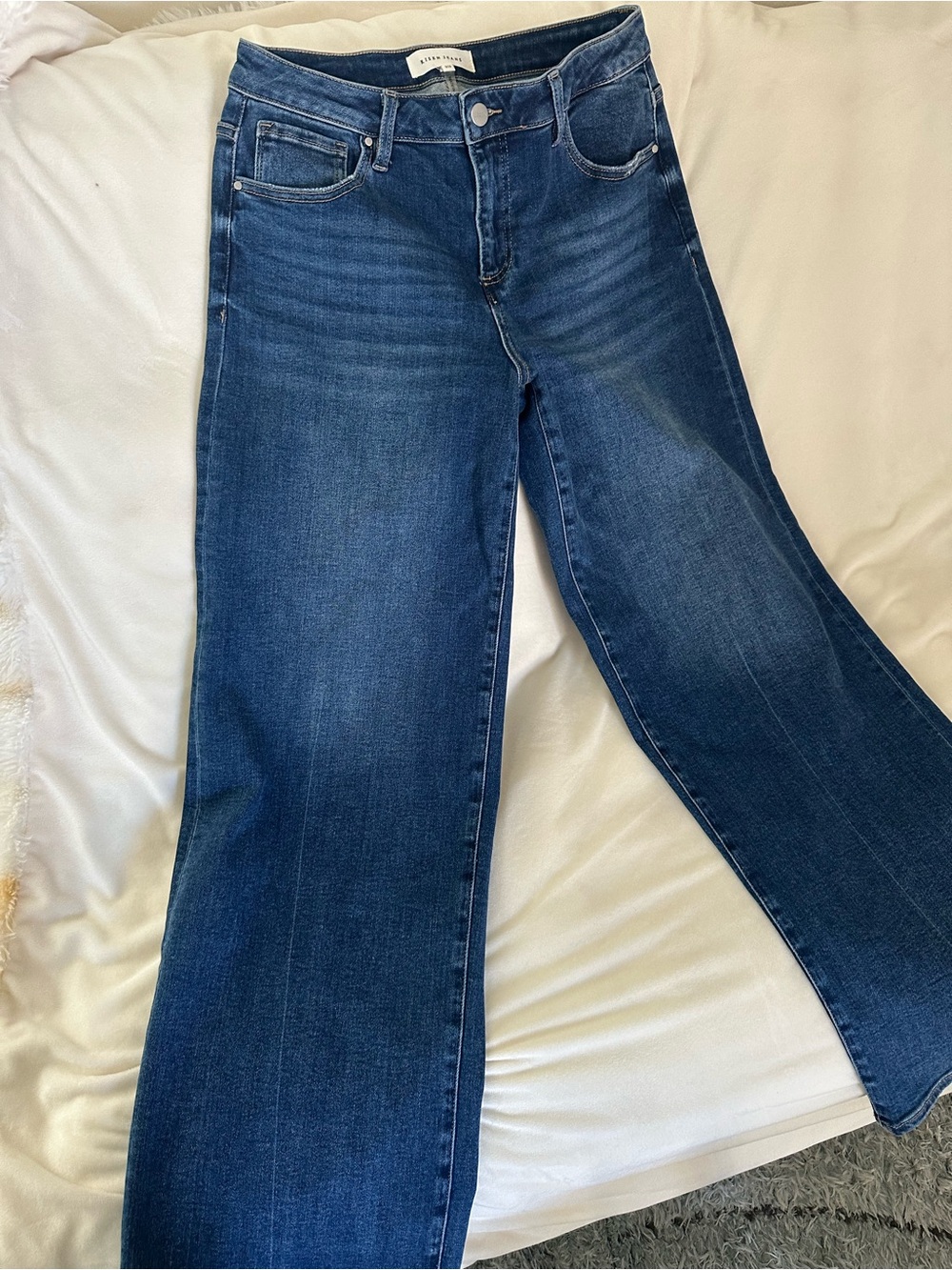 Wide-Leg Flare Jeans in Dark Blue by Everlane
